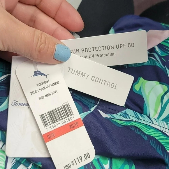 TOMMY BAHAMA Breezy Palm U/W Tankini - Picture 2 of 8